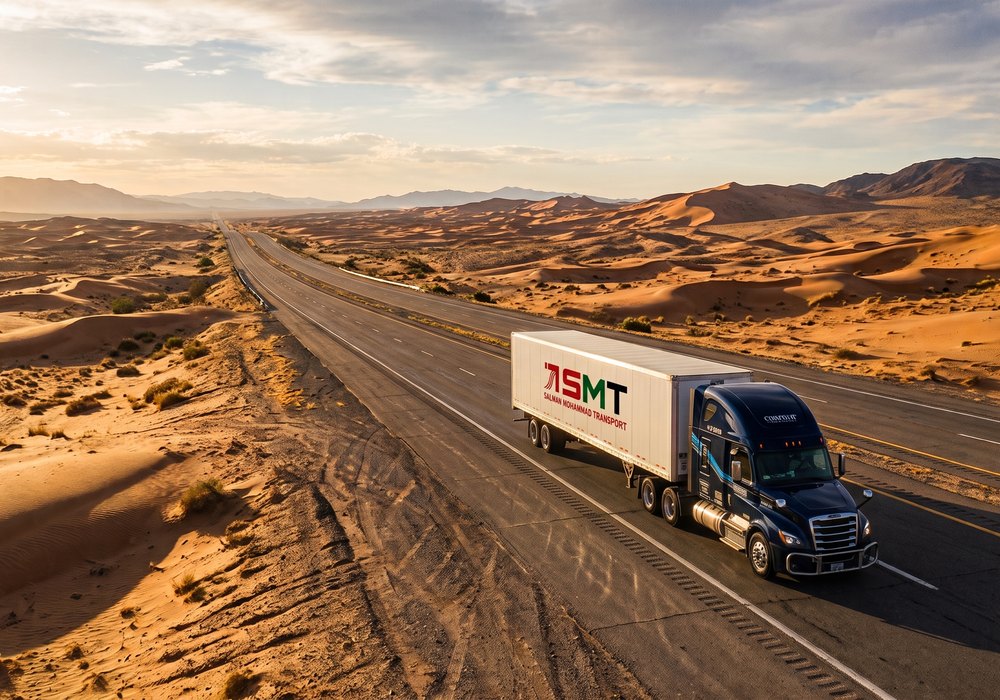 SMT container haulage truck on the highway