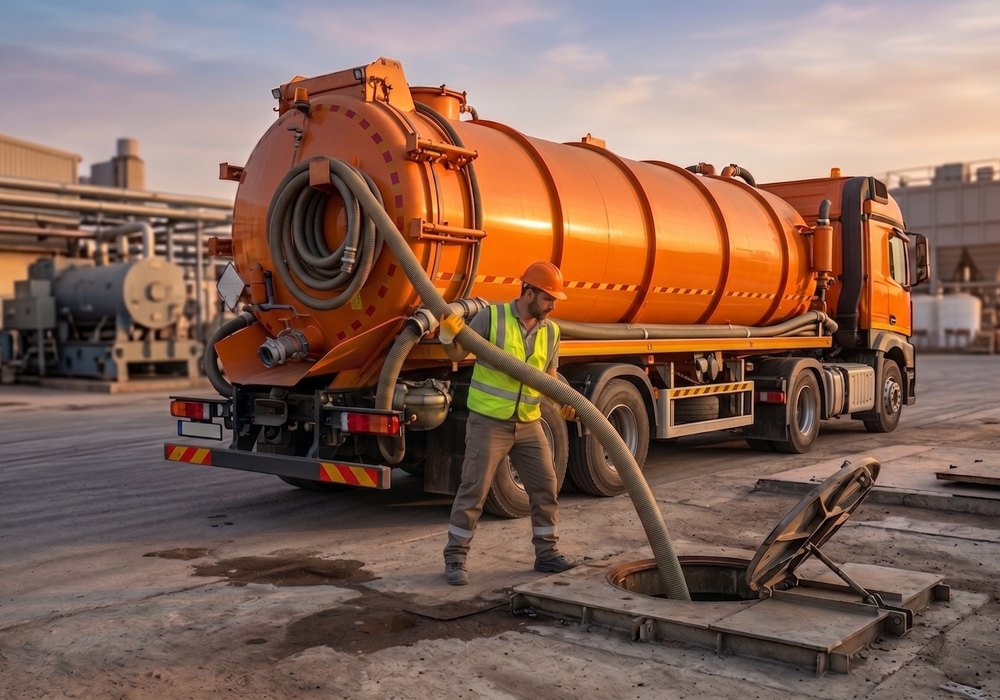 SMT sewage tanker on site